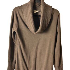 One A Brown XL Polyester Blend Cowl Neck Sweater Long Sleeve Ribbed Trim Womens